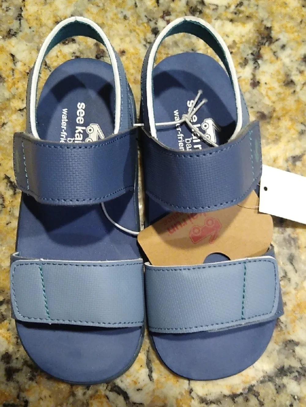 New See Kai Run Navy and Light Blue Kids' Adjustable Sandals Size 12.